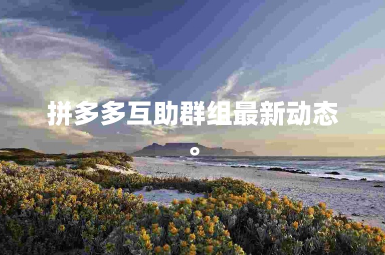拼多多互助群组最新动态。