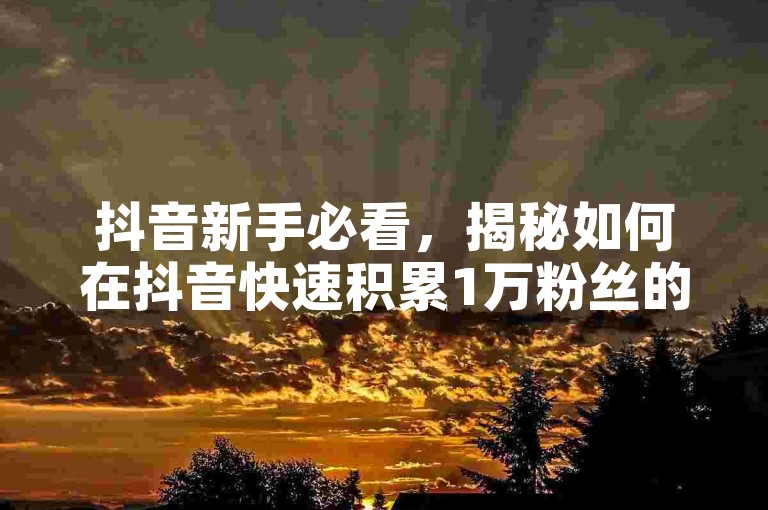 抖音新手必看，揭秘如何在抖音快速积累1万粉丝的实用技巧，让你在2025年成为热门账号！