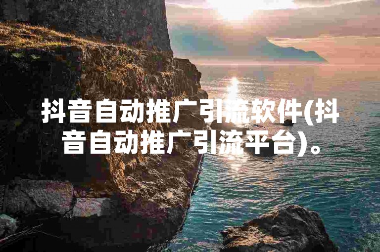 抖音自动推广引流软件(抖音自动推广引流平台)。