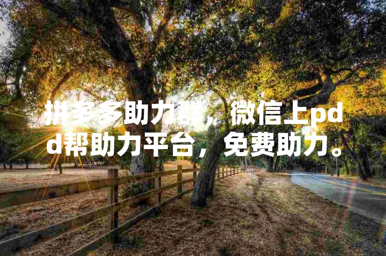 拼多多助力群，微信上pdd帮助力平台，免费助力。