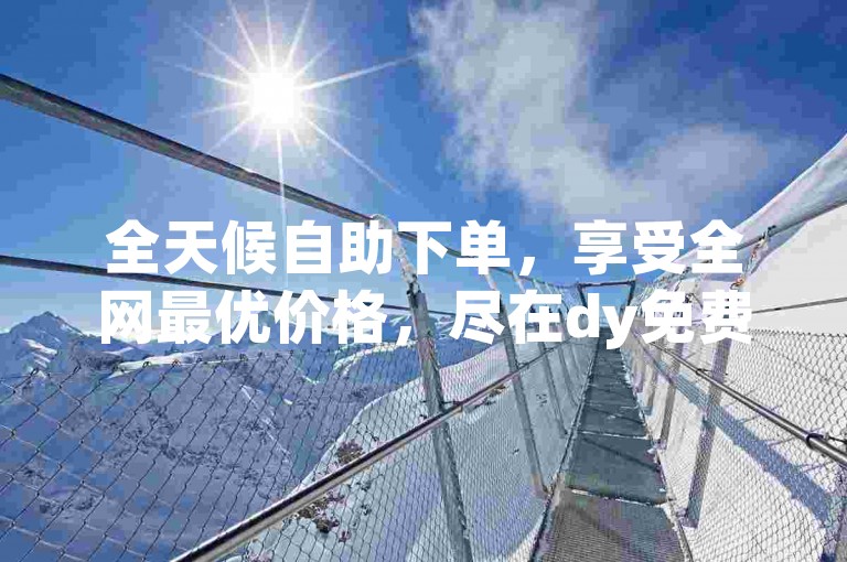 全天候自助下单，享受全网最优价格，尽在dy免费24小时下单平台。