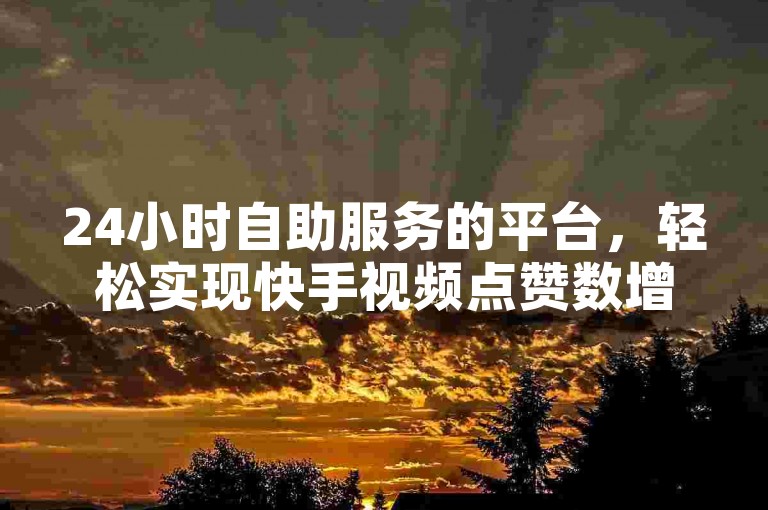 24小时自助服务的平台，轻松实现快手视频点赞数增长1万，操作流程是否便捷？