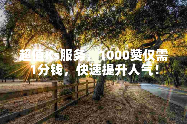 超值Ks服务，1000赞仅需1分钱，快速提升人气！