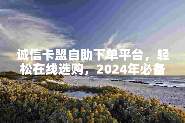 诚信卡盟自助下单平台，轻松在线选购，2024年必备技能！