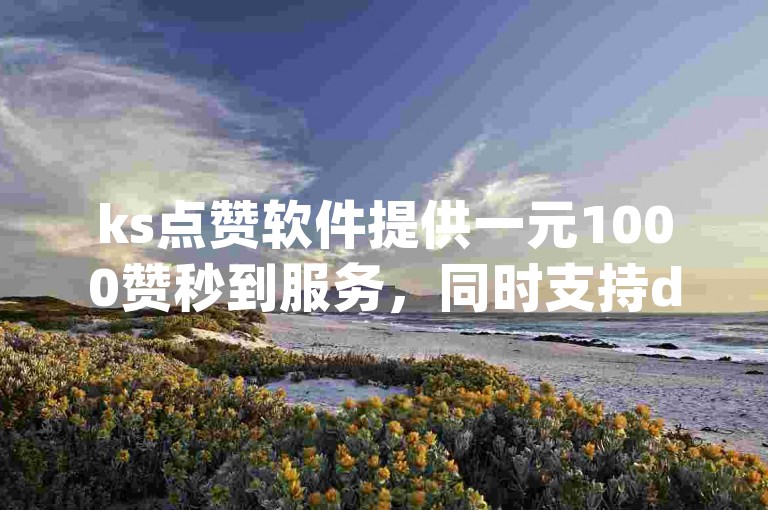 ks点赞软件提供一元1000赞秒到服务，同时支持dy业务低价自助下单，人工点赞团队全天候在线。