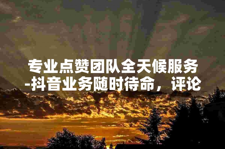 专业点赞团队全天候服务-抖音业务随时待命，评论免费刷赞享受每日免费赠送的十个赞。
