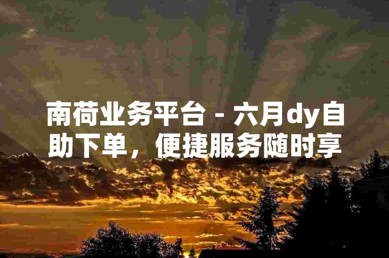 南荷业务平台 - 六月dy自助下单，便捷服务随时享。