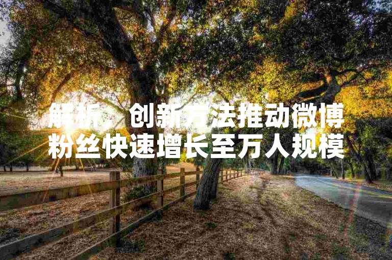 解析，创新方法推动微博粉丝快速增长至万人规模。