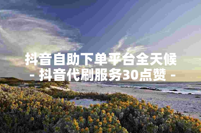 抖音自助下单平台全天候 - 抖音代刷服务30点赞 - 点赞网站宣传