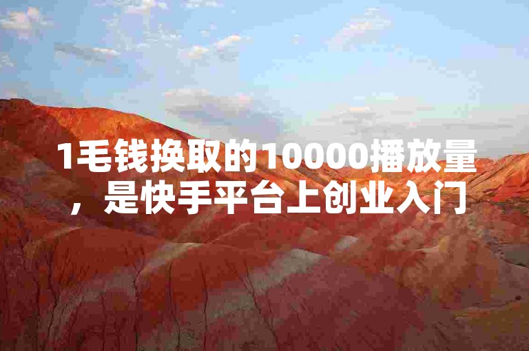 1毛钱换取的10000播放量，是快手平台上创业入门的一个小小启示。