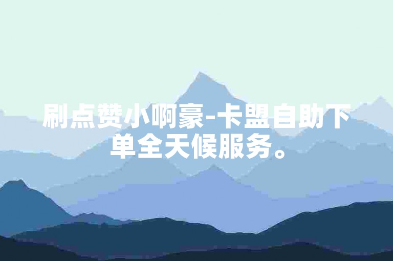 刷点赞小啊豪-卡盟自助下单全天候服务。
