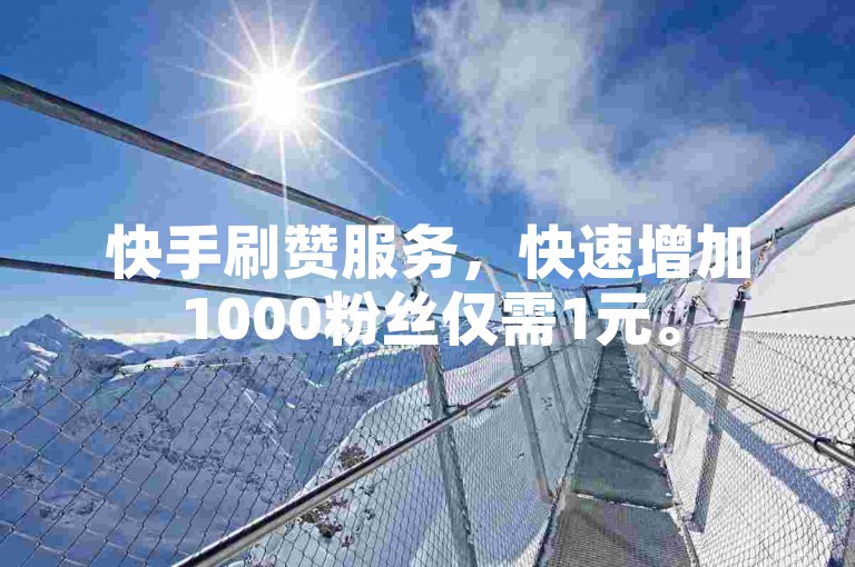 快手刷赞服务，快速增加1000粉丝仅需1元。