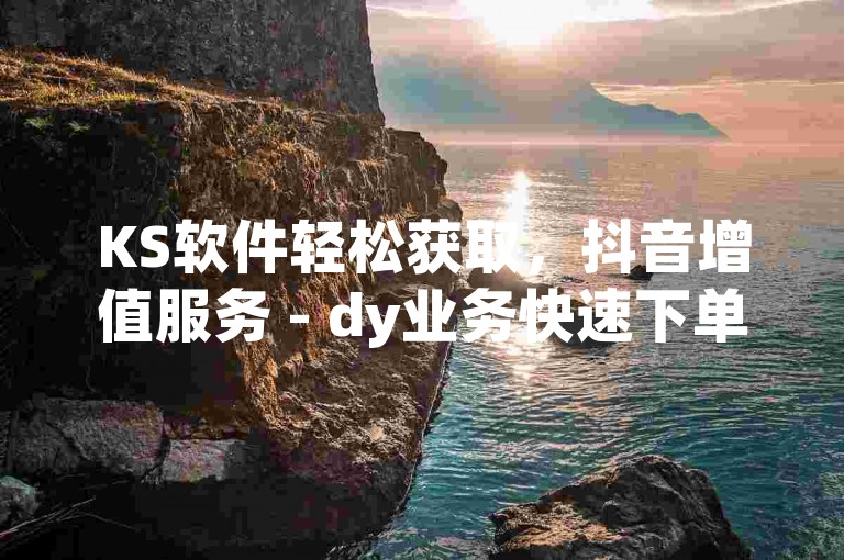 KS软件轻松获取，抖音增值服务 - dy业务快速下单平台 - 全天候抖音粉丝增长秘籍大公开