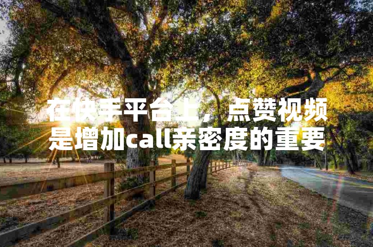 在快手平台上，点赞视频是增加call亲密度的重要途径之一！那么，还有哪些方法能高效地提升call亲密度呢？