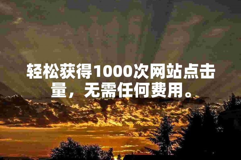 轻松获得1000次网站点击量，无需任何费用。