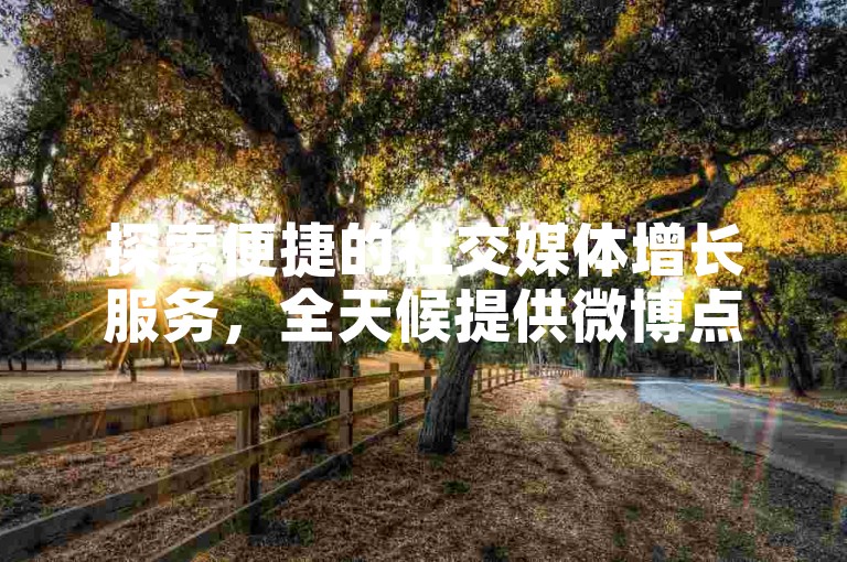 探索便捷的社交媒体增长服务，全天候提供微博点赞和抖音业务支持。