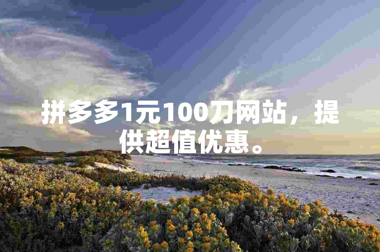 拼多多1元100刀网站，提供超值优惠。