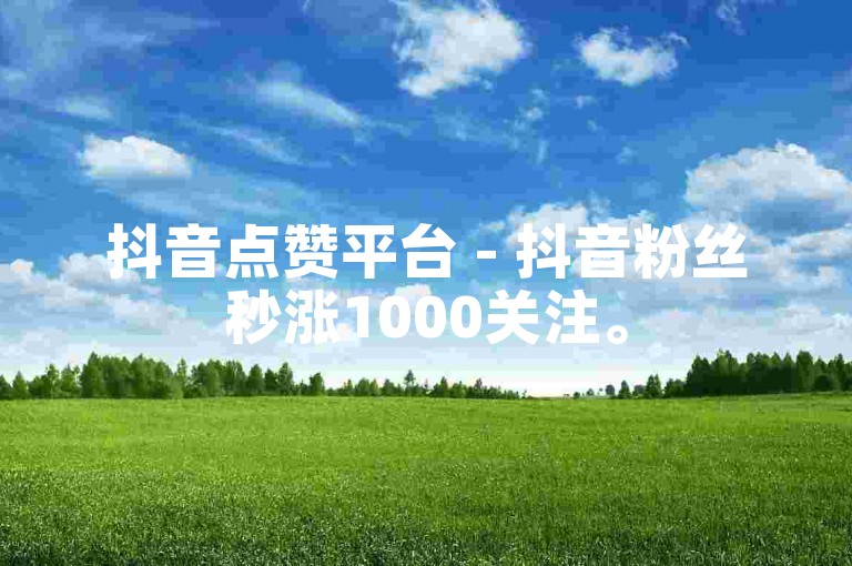 抖音点赞平台 - 抖音粉丝秒涨1000关注。