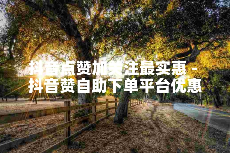 抖音点赞加关注最实惠 - 抖音赞自助下单平台优惠