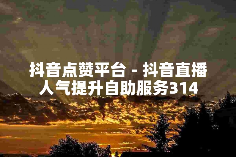 抖音点赞平台 - 抖音直播人气提升自助服务314