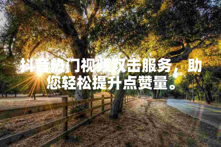 抖音热门视频双击服务，助您轻松提升点赞量。