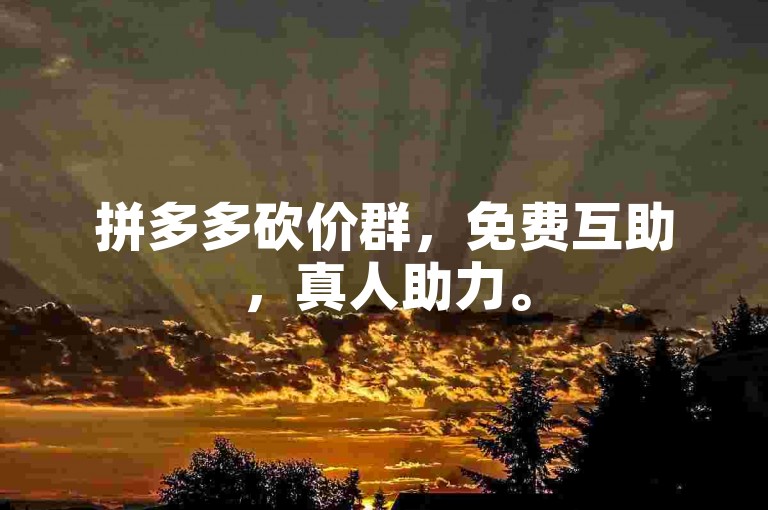 拼多多砍价群，免费互助，真人助力。