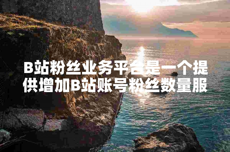 B站粉丝业务平台是一个提供增加B站账号粉丝数量服务的在线平台。