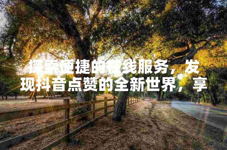 探索便捷的在线服务，发现抖音点赞的全新世界，享受超值优惠。