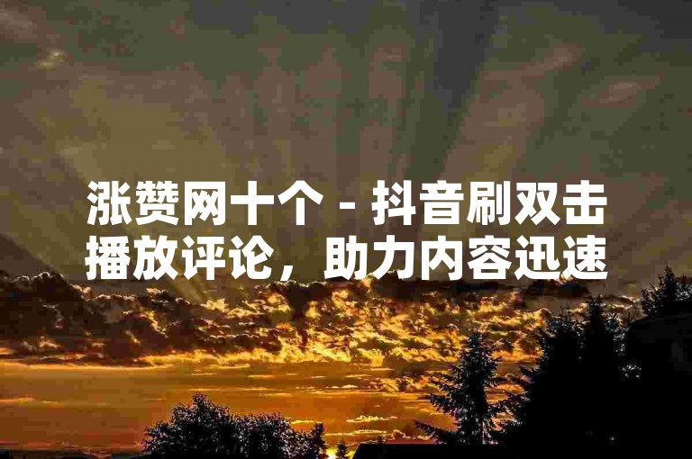 涨赞网十个 - 抖音刷双击播放评论，助力内容迅速走红。