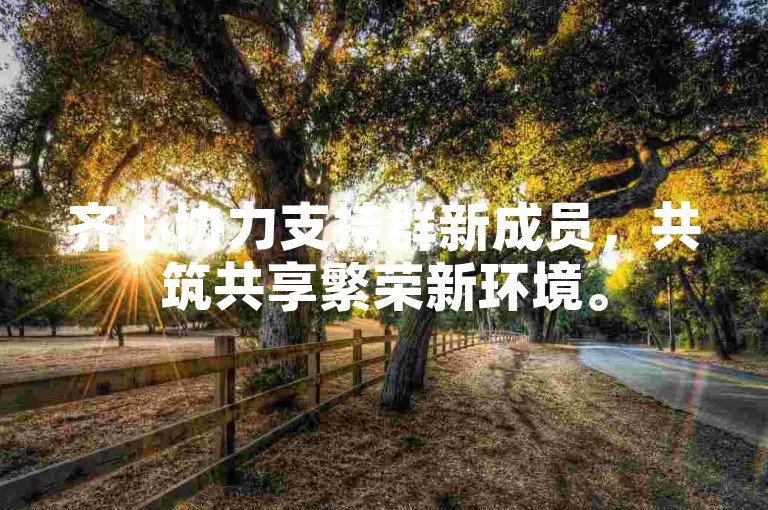 齐心协力支持群新成员，共筑共享繁荣新环境。
