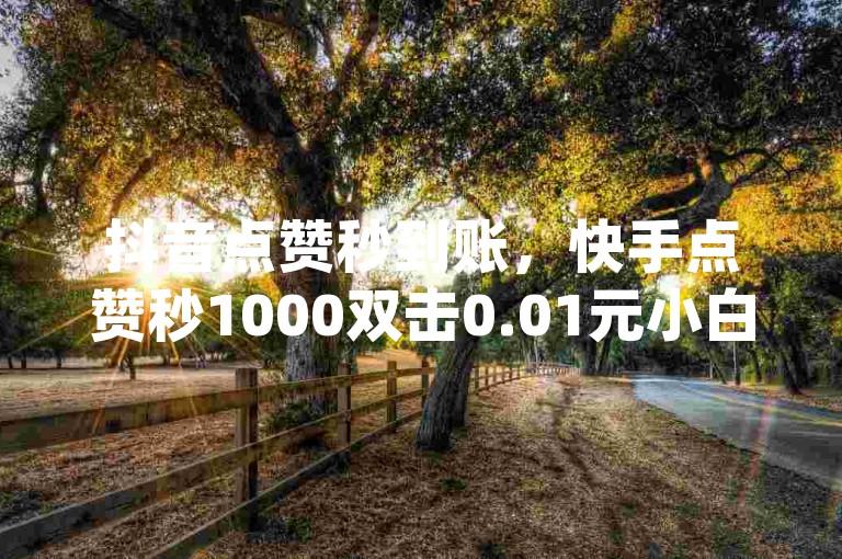 抖音点赞秒到账，快手点赞秒1000双击0.01元小白龙马山肥大地房产装修 - dy24小时自助业务下单超稳定 - 快手免费网站。