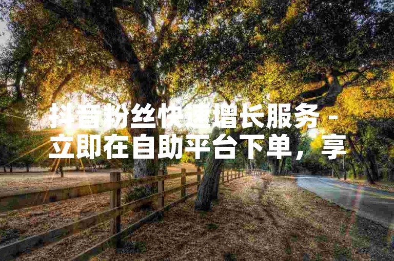 抖音粉丝快速增长服务 - 立即在自助平台下单，享受24小时快速响应。
