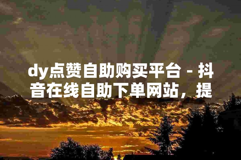 dy点赞自助购买平台 - 抖音在线自助下单网站，提供实惠的点赞服务。
