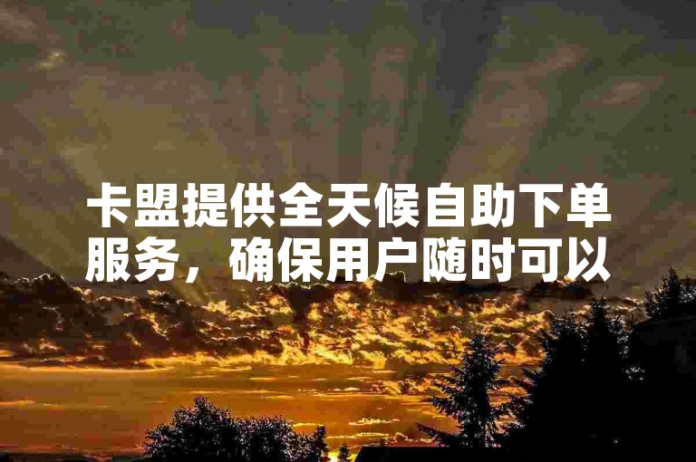 卡盟提供全天候自助下单服务，确保用户随时可以便捷地完成业务操作。