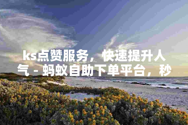 ks点赞服务，快速提升人气 - 蚂蚁自助下单平台，秒速到账。