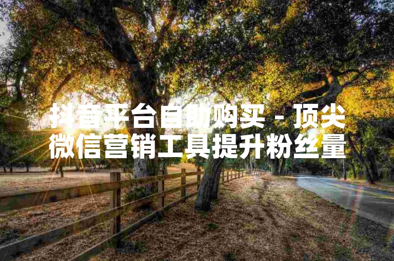 抖音平台自助购买 - 顶尖微信营销工具提升粉丝量