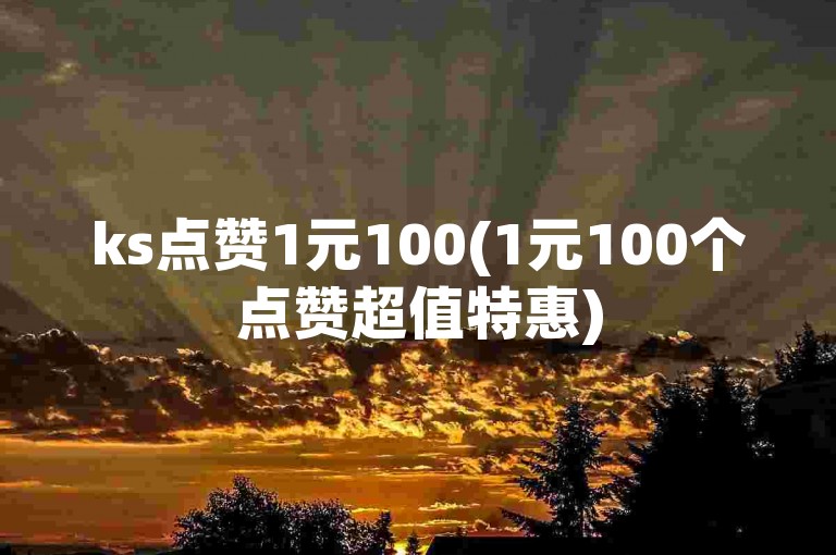 ks点赞1元100(1元100个点赞超值特惠)
