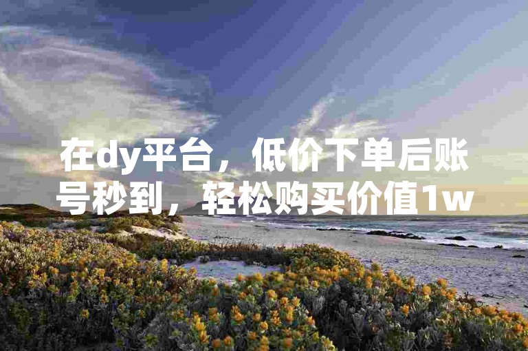 在dy平台，低价下单后账号秒到，轻松购买价值1w的快手号。