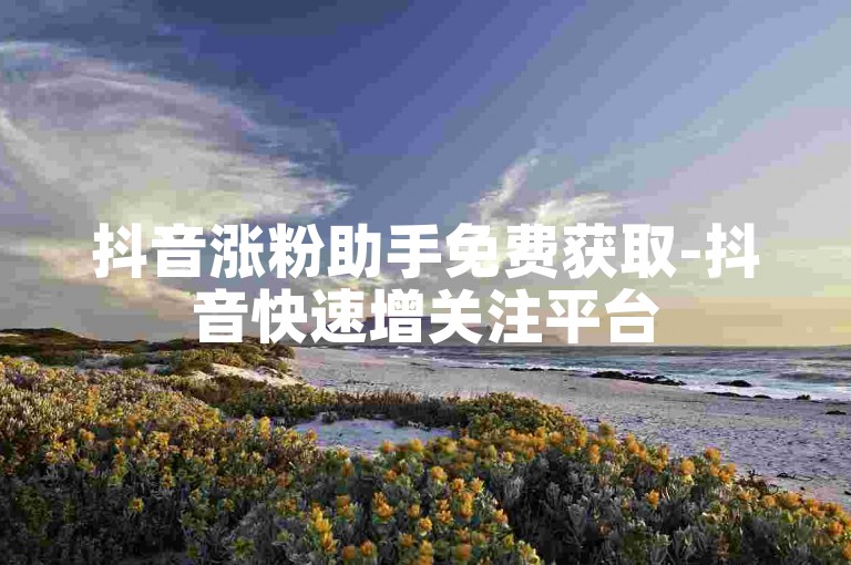 抖音涨粉助手免费获取-抖音快速增关注平台