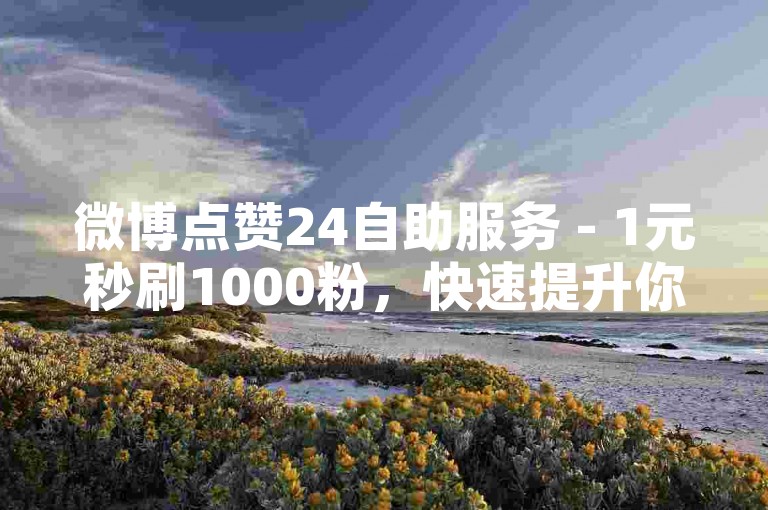 微博点赞24自助服务 - 1元秒刷1000粉，快速提升你的微博人气。