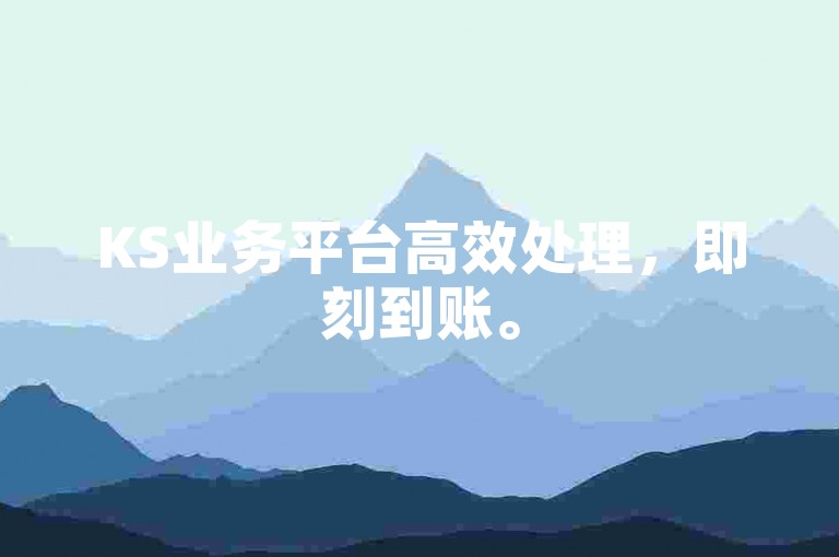 KS业务平台高效处理，即刻到账。