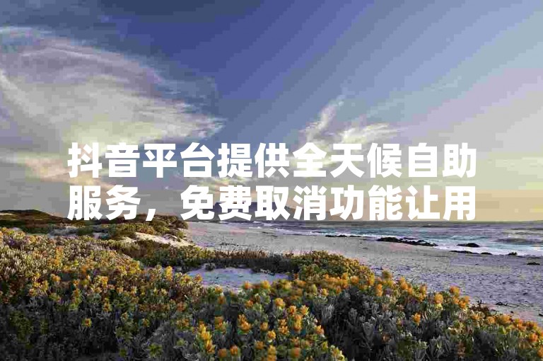 抖音平台提供全天候自助服务，免费取消功能让用户随时调整。