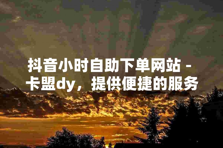 抖音小时自助下单网站 - 卡盟dy，提供便捷的服务体验。