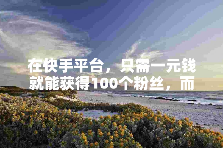 在快手平台，只需一元钱就能获得100个粉丝，而且保证这些粉丝是活跃的，不会掉粉。