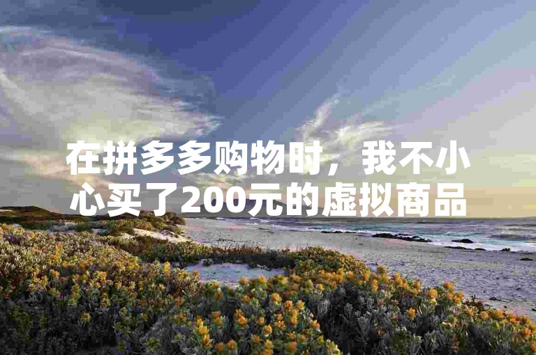 在拼多多购物时，我不小心买了200元的虚拟商品，结果全部都没有到账。