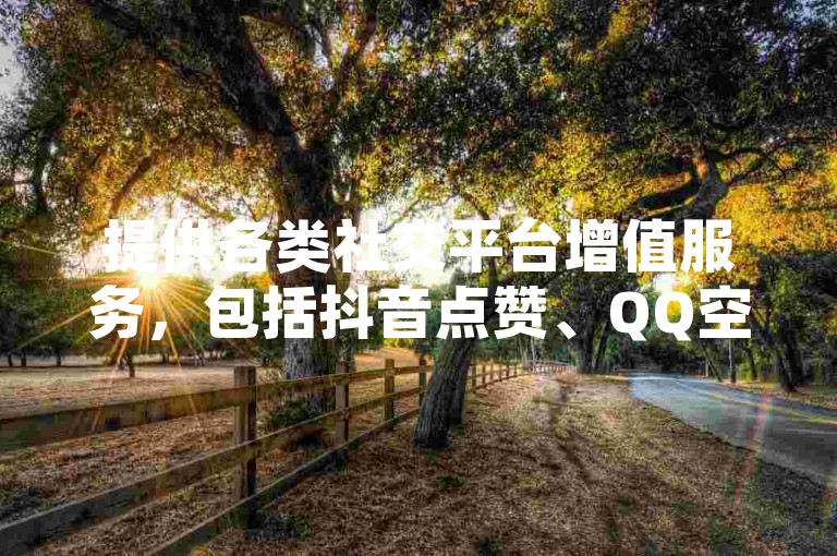 提供各类社交平台增值服务，包括抖音点赞、QQ空间评论等，全天候自助服务，让您的社交互动更加轻松。