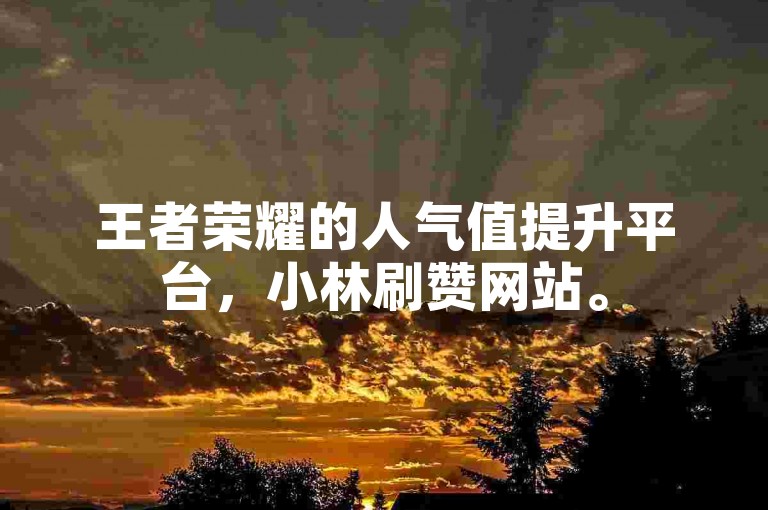 王者荣耀的人气值提升平台，小林刷赞网站。