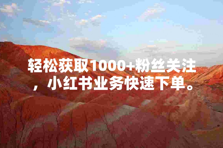 轻松获取1000+粉丝关注，小红书业务快速下单。