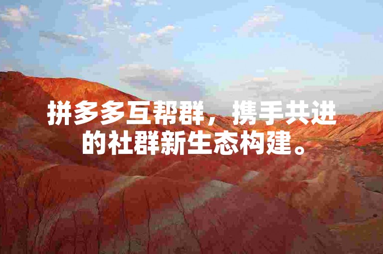 拼多多互帮群，携手共进的社群新生态构建。