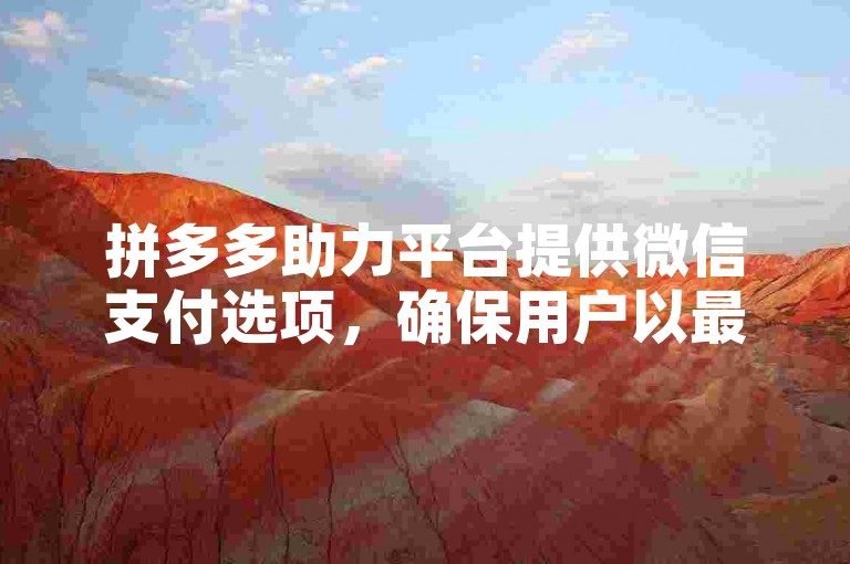 拼多多助力平台提供微信支付选项，确保用户以最低价格获得助力服务。
